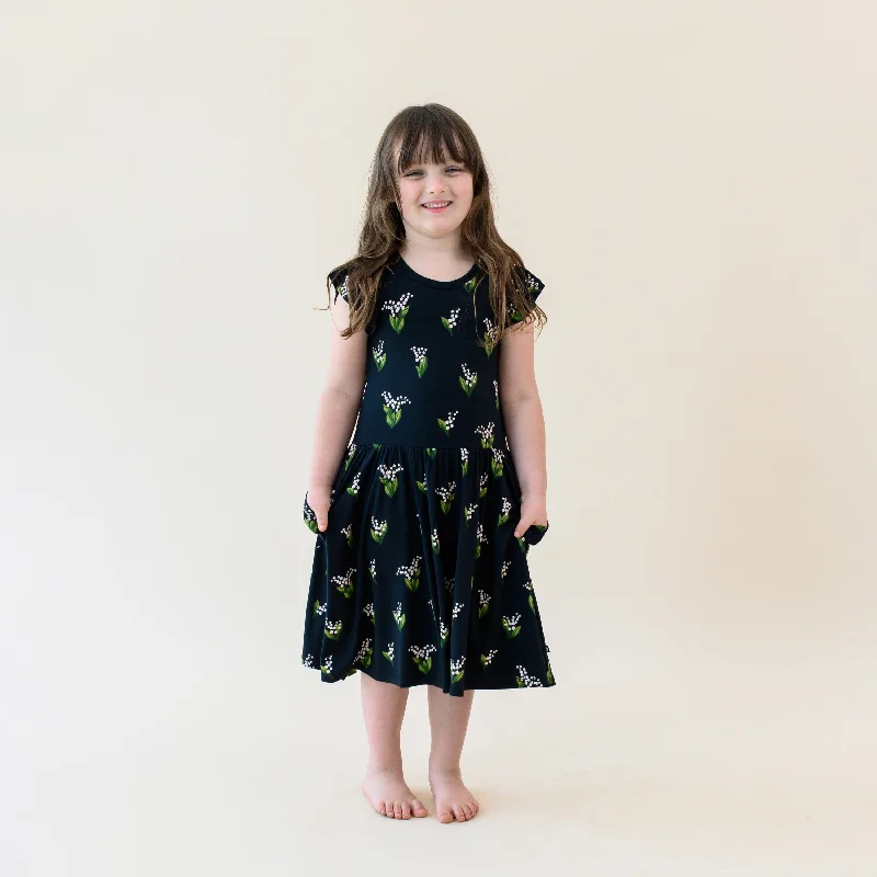 women's ruffle dressesPocket Dress in Midnight Lily