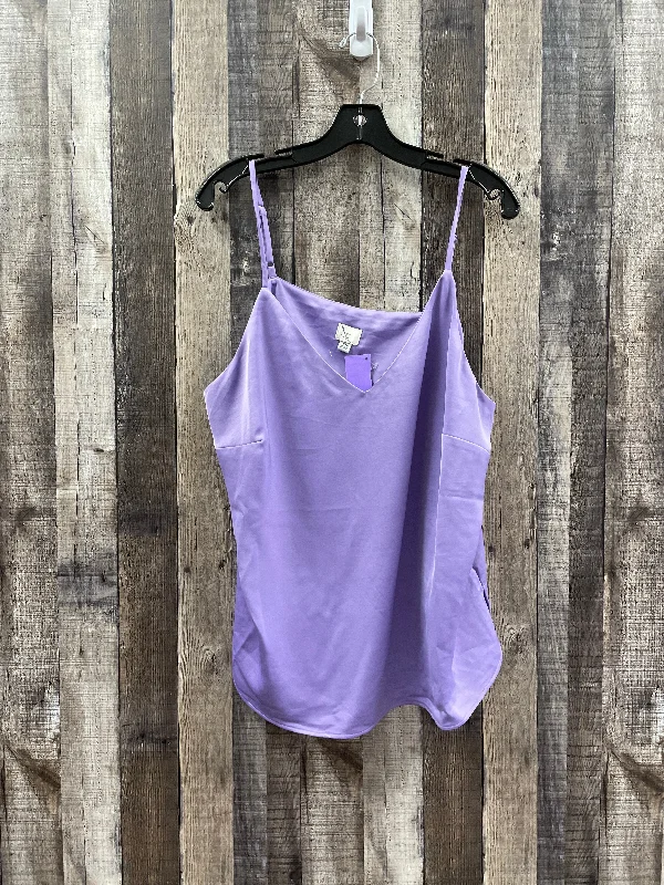 women's tops with geometric patternsPurple Top Sleeveless A New Day, Size Xxl