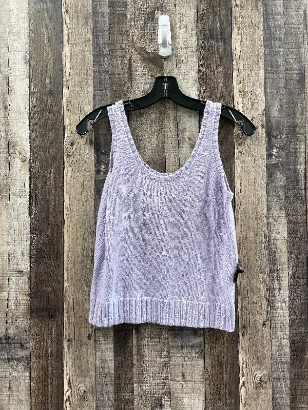 women's tops for those who love to mix and match prints and patternsPurple Top Sleeveless Loft, Size Petite   Xs