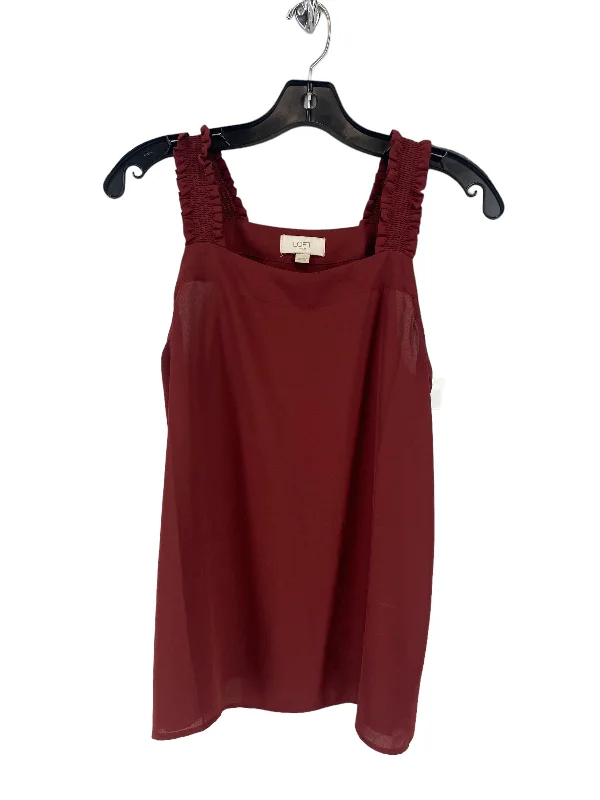 women's tops with bell sleevesRed Top Sleeveless Loft, Size Xs