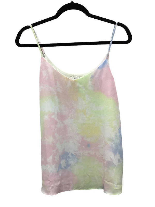 three-quarter sleeve women's topsTie Dye Print Top Sleeveless Hippie Rose, Size L