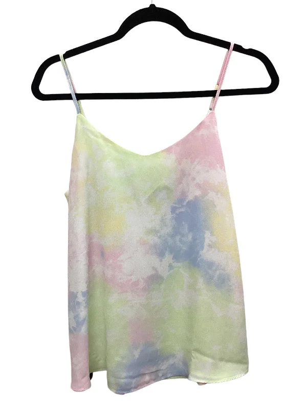 women's tops in solid colorsTie Dye Print Top Sleeveless Hippie Rose, Size M