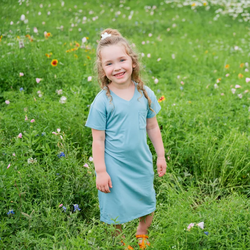 women's mini dressesToddler T-Shirt Dress in Dusty Blue