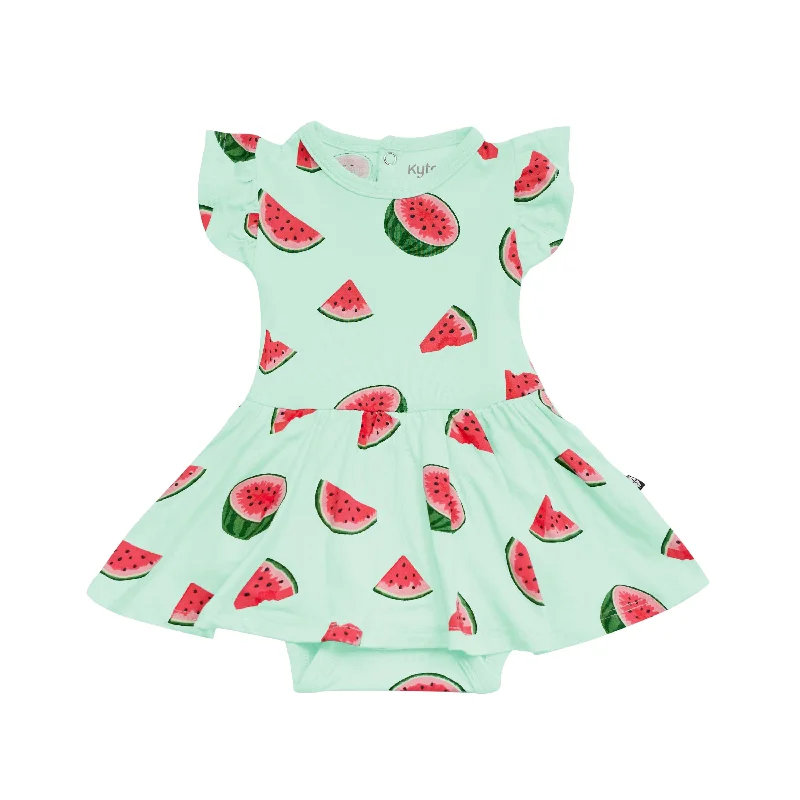 women's pastel dressesTwirl Bodysuit Dress in Watermelon