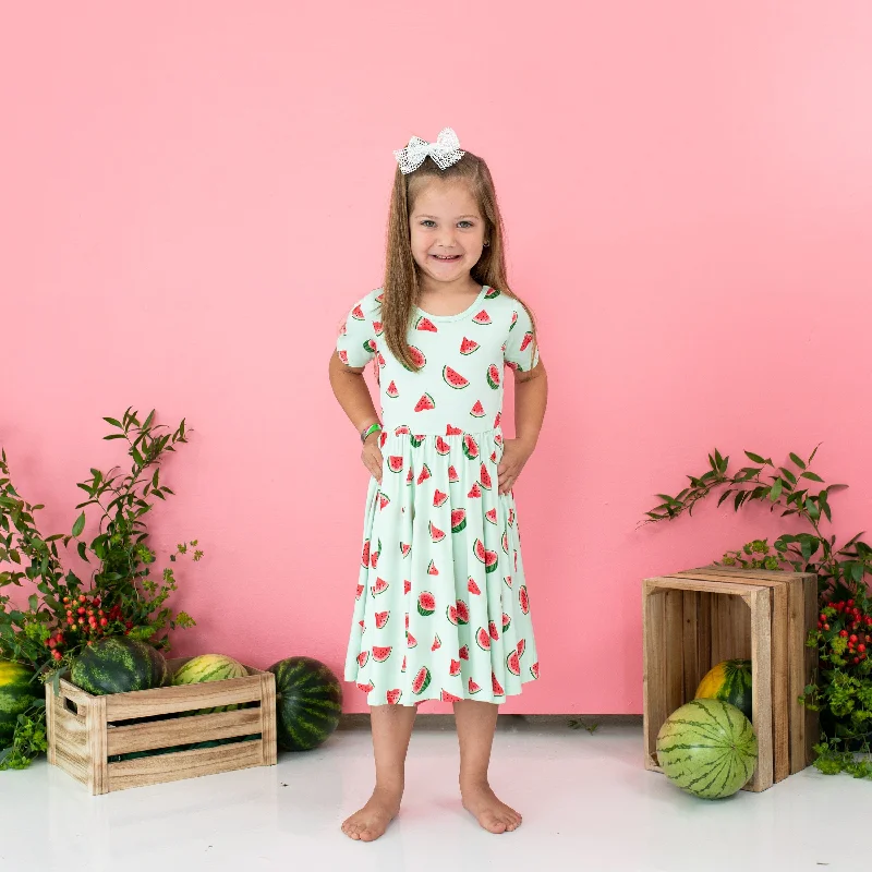 women's denim dressesTwirl Dress in Watermelon