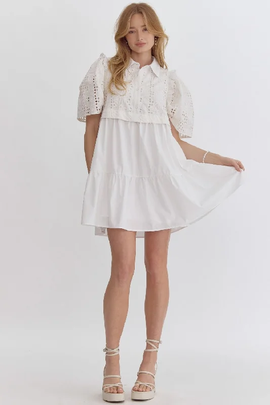 women's ethical fashion dressesWhite Eyelet Dress