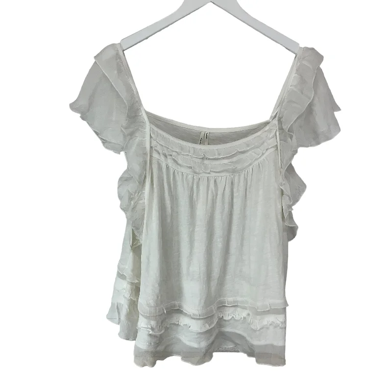 women's tops for those who want to show off their figure in a flattering wayWhite Top Sleeveless Anthropologie, Size Xl