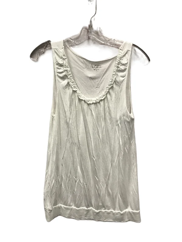 women's tops for those who want to elevate their everyday wear with chic and elegant piecesWhite Top Sleeveless By Loft, Size: M