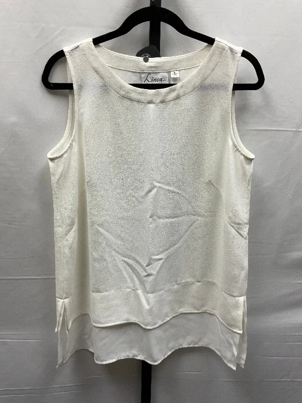 women's tops for those who want to stay on top of the latest fashion trends and wear pieces that are both stylish and on-trendWhite Top Sleeveless Linea By Louis Dellolio, Size M