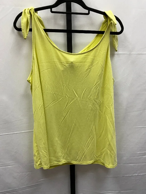 women's tops for smart casual looksYellow Top Sleeveless Time And Tru, Size Xl