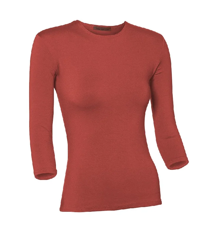 PB&J Ladies Cotton 3/4 Sleeve Shell - Tomato