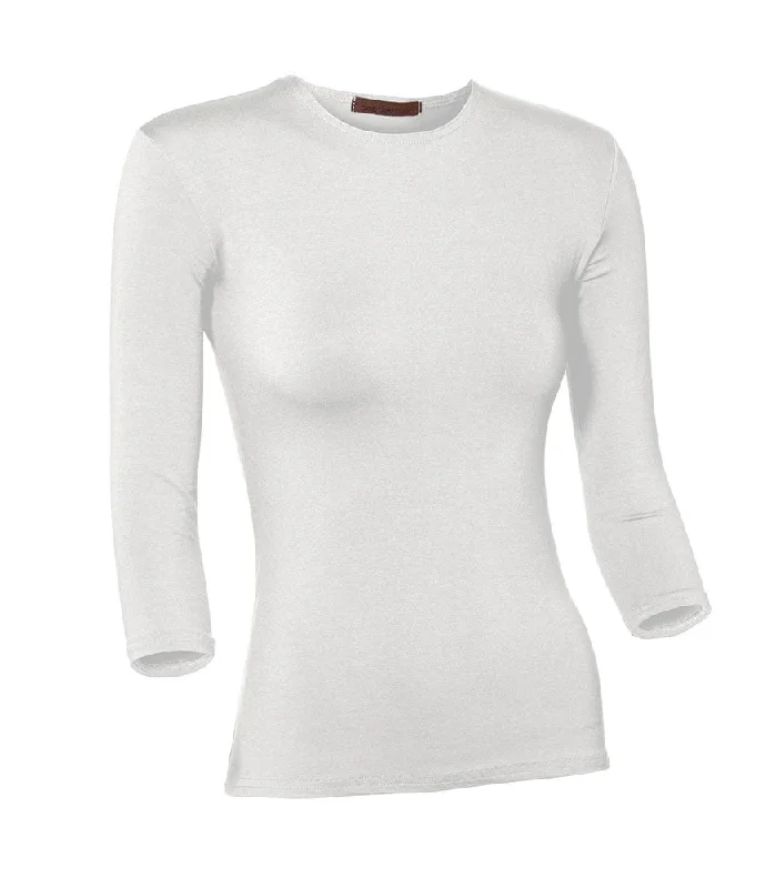 PB&J Ladies Cotton 3/4 Sleeve Shell - White