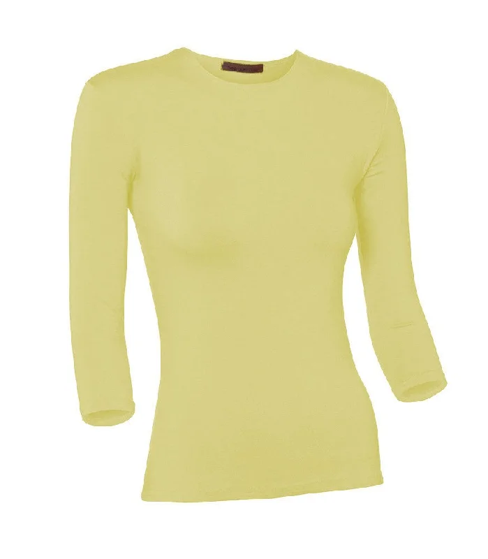 PB&J Ladies Cotton 3/4 Sleeve Shell - Yellow