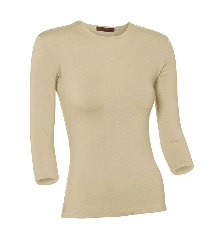 PB&J Ladies Lycra 3/4 Sleeve Shell - Beige