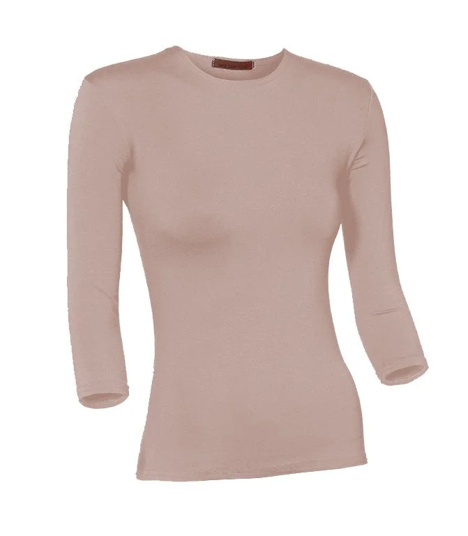 PB&J Ladies Lycra 3/4 Sleeve Shell - Dark Blush 69