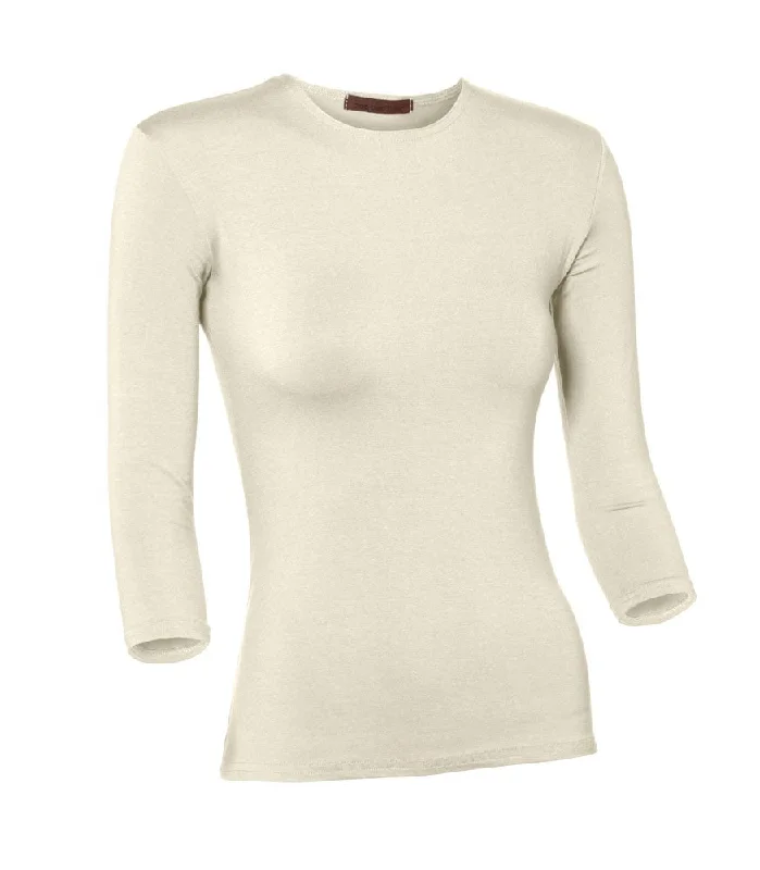 PB&J Ladies Lycra 3/4 Sleeve Shell - Off-White