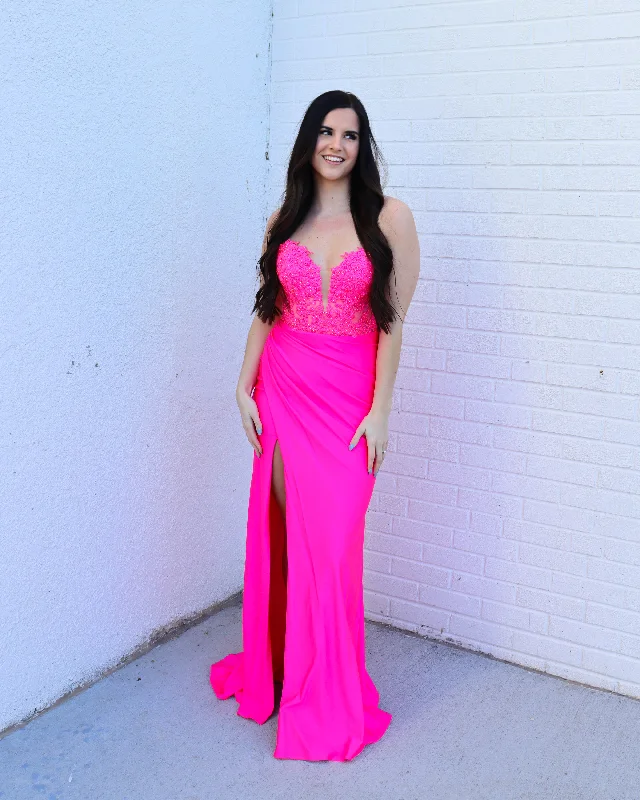 flowy prom dressesProm Dress 31411 | Neon Pink