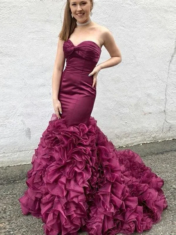 budget-friendly prom dressesStrapless Long Prom Dresses 2020, Unqiue Design Mermaid Long Prom Dresses