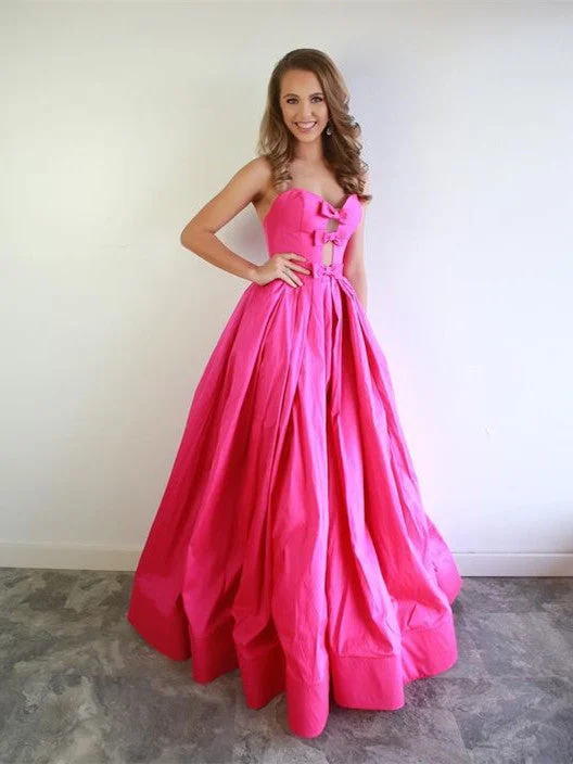 sequined prom dressesSweetheart Long A-line Hot Pink Satin Prom Dresses, Simple Prom Dresses, 2021 Prom Dresses, Cheap Prom Dresses